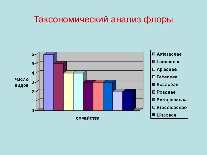 Таксономический анализ флоры