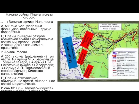 Начало войны. Планы и силы сторон. «Великая армия» Наполеона А) 600 тыс.