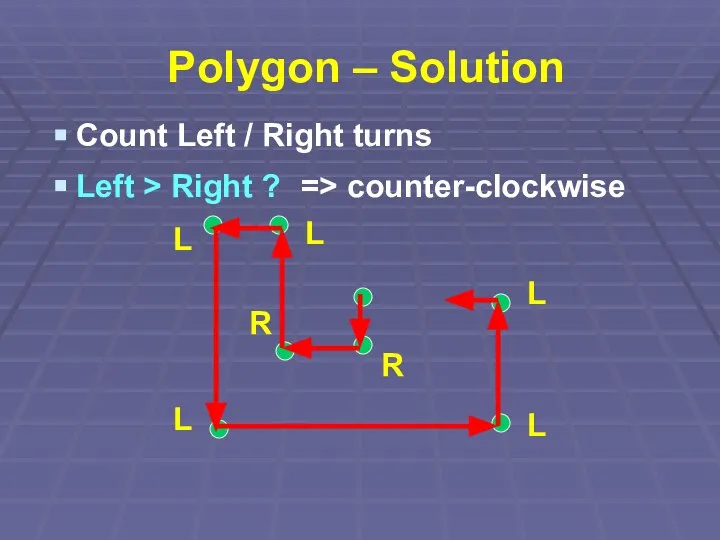 Polygon – Solution Count Left / Right turns Left > Right ?