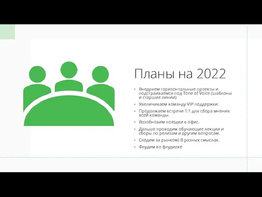 Планы на 2022 Внедряем горизонтальные проекты и подстраиваемся под Tone of Voice