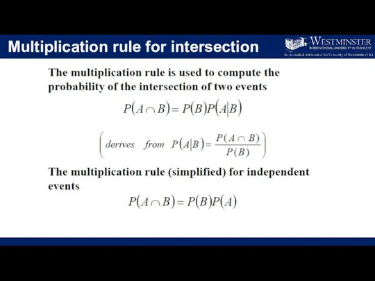 Multiplication rule for intersection