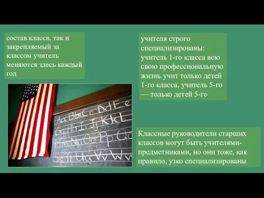 состав класса, так и закрепляемый за классом учитель меняются здесь каждый год