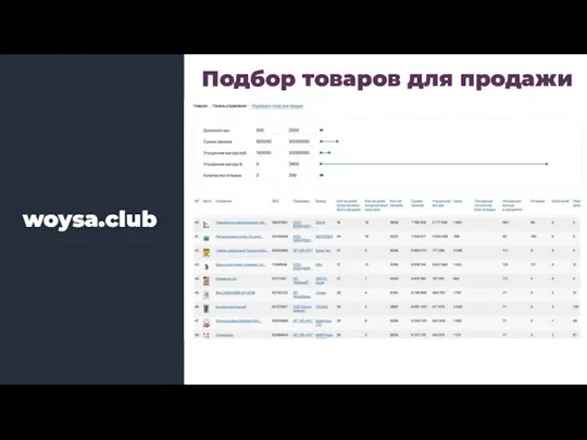 Подбор товаров для продажи woysa.club