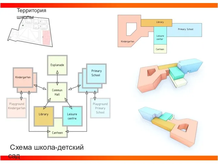 Схема школа-детский сад Территория школы