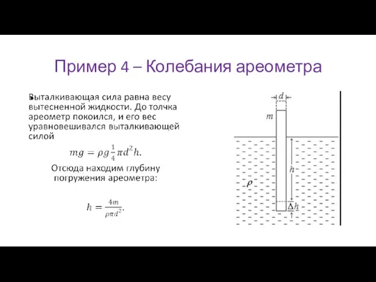 Пример 4 – Колебания ареометра