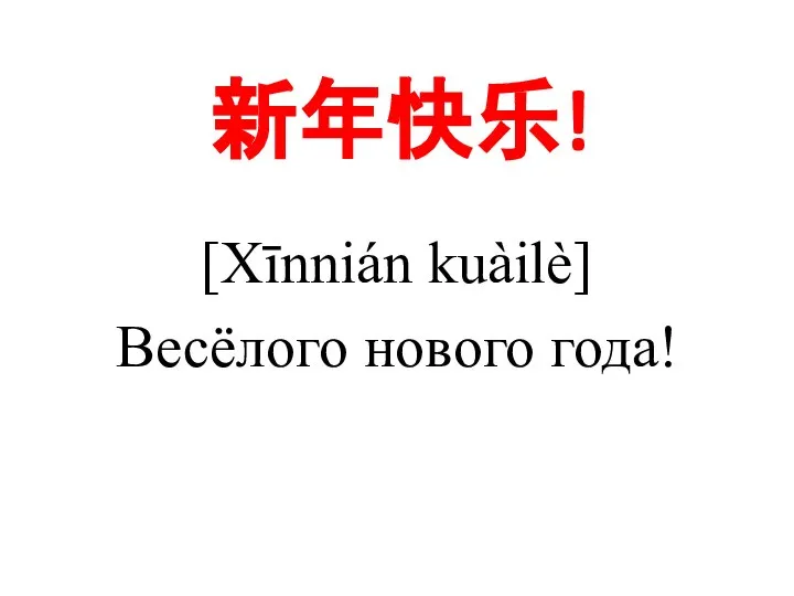 新年快乐! [Xīnnián kuàilè] Весёлого нового года!