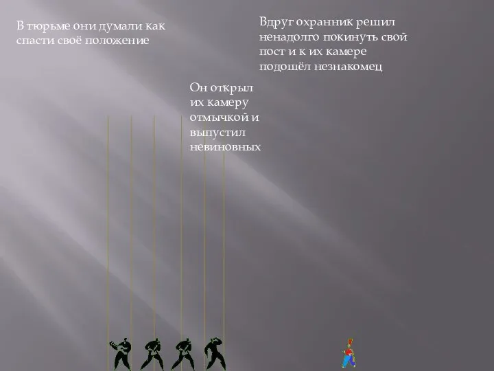 В тюрьме они думали как спасти своё положение Вдруг охранник решил ненадолго