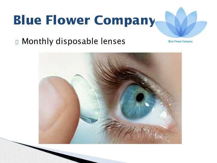Monthly disposable lenses Blue Flower Company