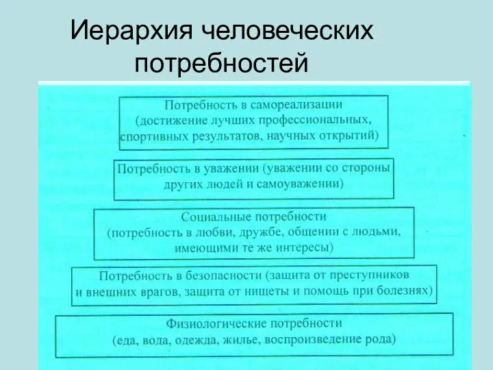 Иерархия человеческих потребностей