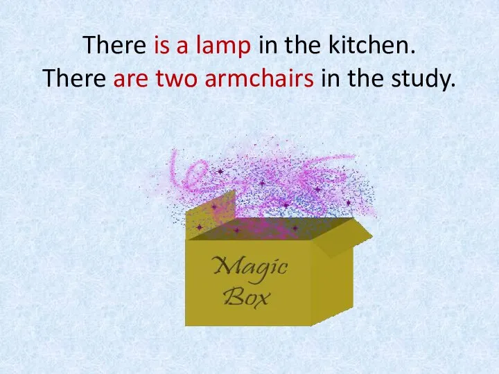There is a lamp in the kitchen. There are two armchairs in the study.
