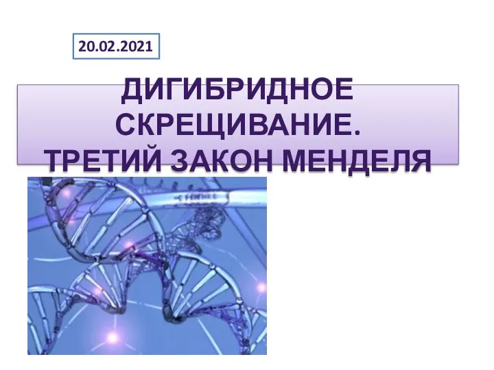 ДИГИБРИДНОЕ СКРЕЩИВАНИЕ. ТРЕТИЙ ЗАКОН МЕНДЕЛЯ 20.02.2021