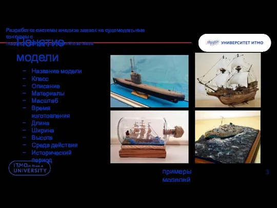 Понятие модели Разработка системы анализа заявок на судомодельные конкурсы с поддержкой функции