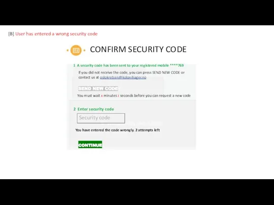 CONFIRM SECURITY CODE 1 A security code has been sent to your