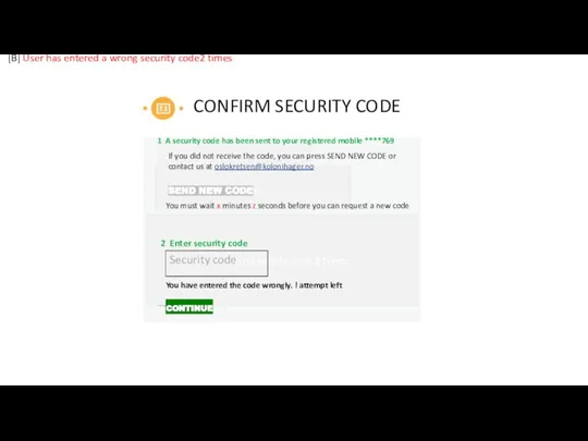 CONFIRM SECURITY CODE 1 A security code has been sent to your