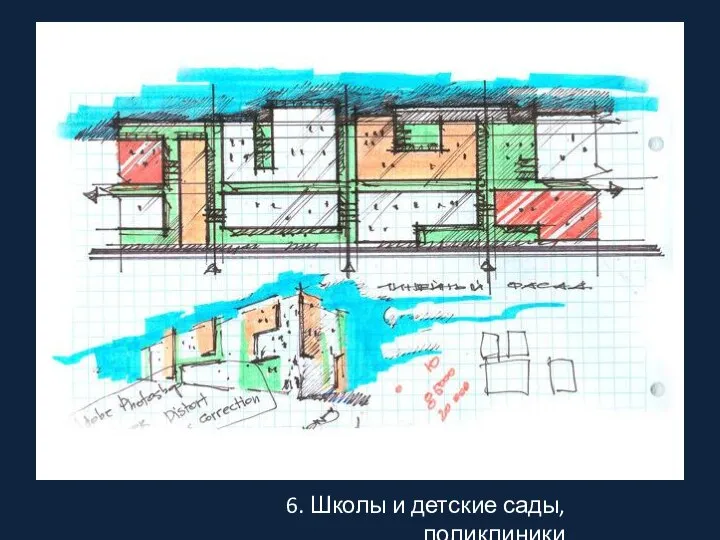 6. Школы и детские сады, поликлиники