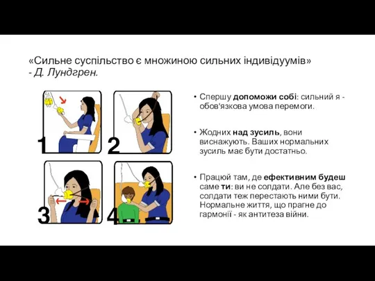 «Сильне суспільство є множиною сильних індивідуумів» - Д. Лундгрен. Спершу допоможи собі: