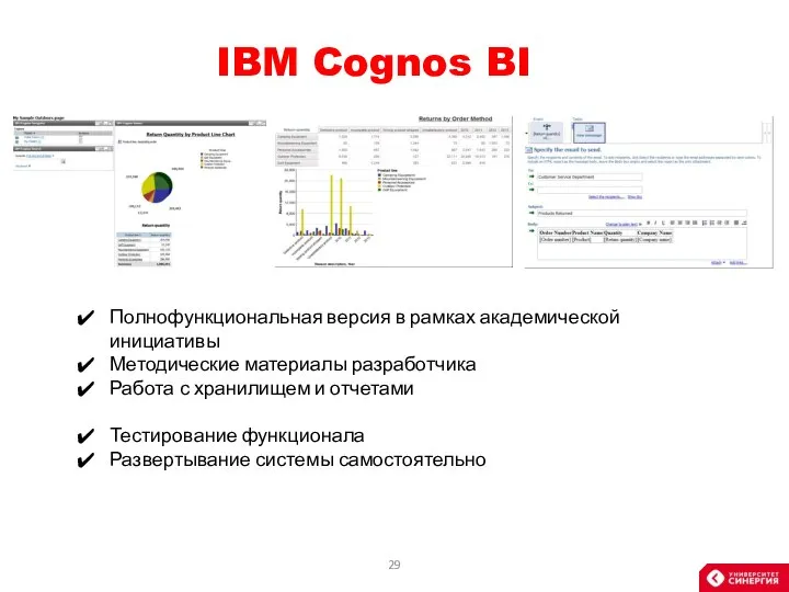 IBM Cognos BI Полнофункциональная версия в рамках академической инициативы Методические материалы разработчика