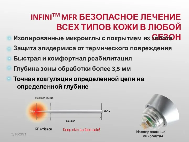 INFINITM MFR БЕЗОПАСНОЕ ЛЕЧЕНИЕ ВСЕХ ТИПОВ КОЖИ В ЛЮБОЙ СЕЗОН 2/10/2021 Изолированные