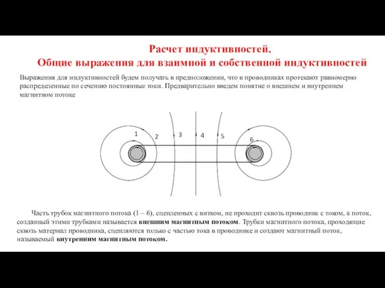 Расчет индуктивностей. Общие выражения для взаимной и собственной индуктивностей Выражения для индуктивностей