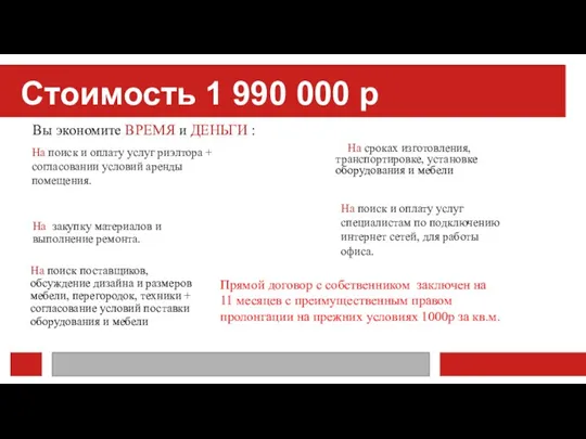 Стоимость 1 990 000 р Вы экономите ВРЕМЯ и ДЕНЬГИ : На