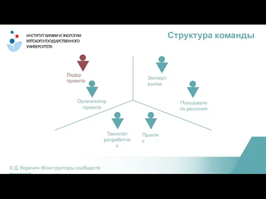 Структура команды © Д. Коричин (Конструкторы сообществ практики) Лидер проекта Эксперт рынка