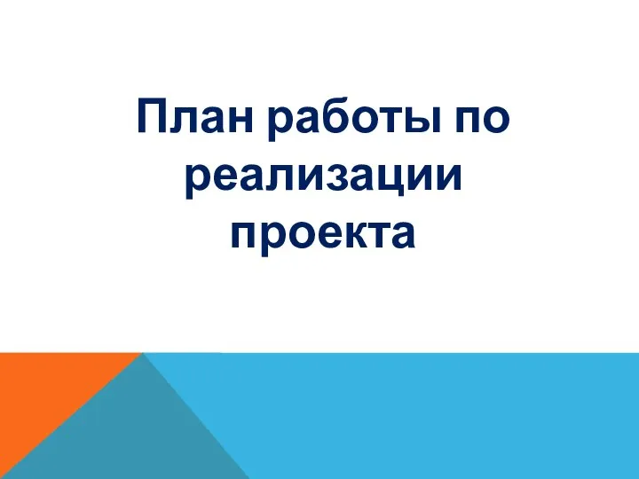 План работы по реализации проекта