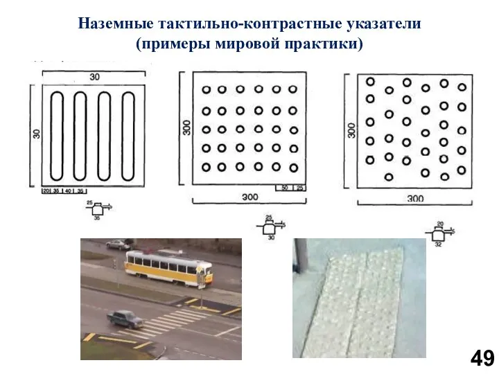 Наземные тактильно-контрастные указатели (примеры мировой практики) 49