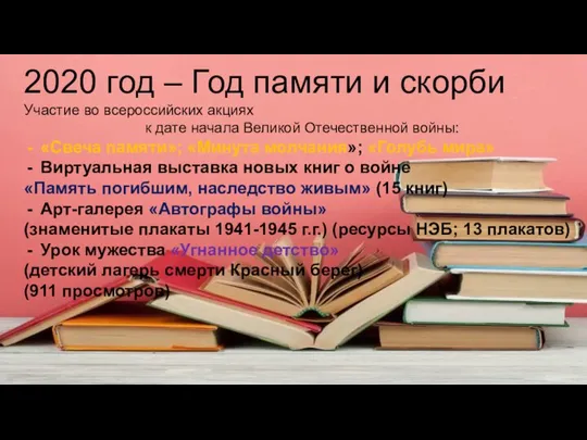 2020 год – Год памяти и скорби Участие во всероссийских акциях к