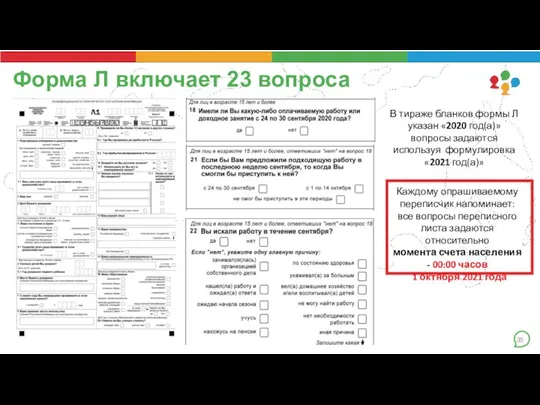 Форма Л включает 23 вопроса В тираже бланков формы Л указан «2020