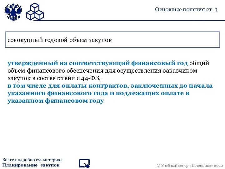 совокупный годовой объем закупок утвержденный на соответствующий финансовый год общий объем финансового