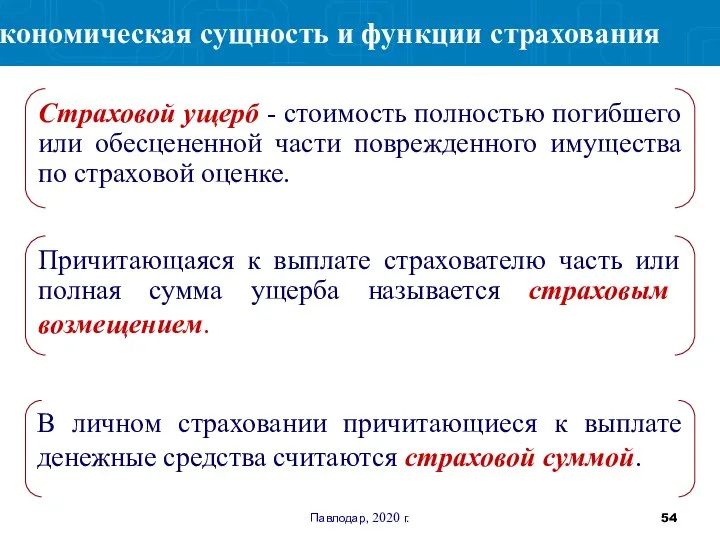 Павлодар, 2020 г. Страховой ущерб - стоимость полностью погибшего или обесцененной части