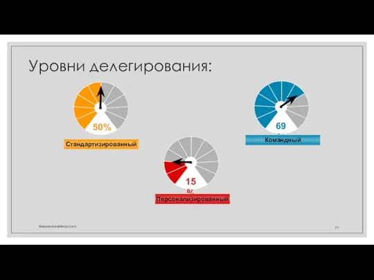 Стандартизированный Командный Персонализированный Уровни делегирования: @ekaterinanikitinacoach