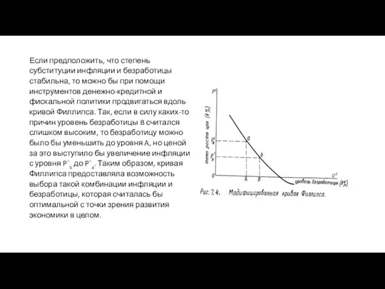 Если предположить, что степень субституции инфляции и безработицы стабильна, то можно бы