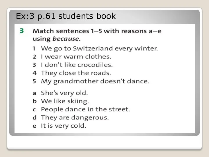 Ex:3 p.61 students book