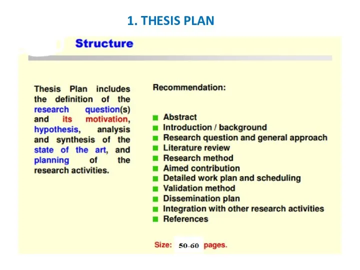 1. THESIS PLAN