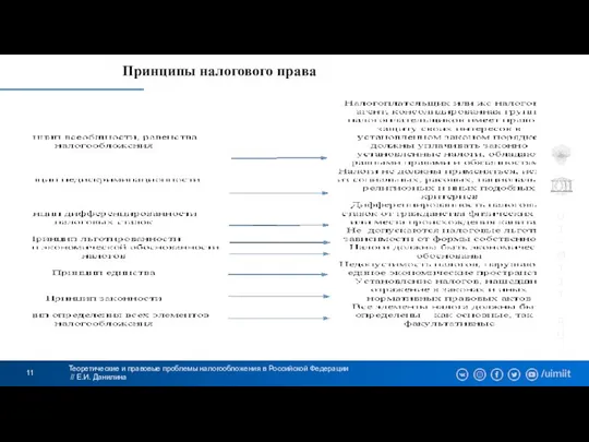 Теоретические и правовые проблемы налогообложения в Российской Федерации // Е.И. Данилина Принципы налогового права