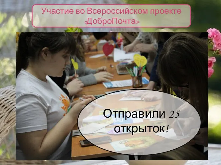 Участие во Всероссийском проекте «ДоброПочта» Отправили 25 открыток!