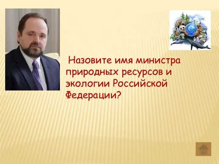 Назовите имя министра природных ресурсов и экологии Российской Федерации?