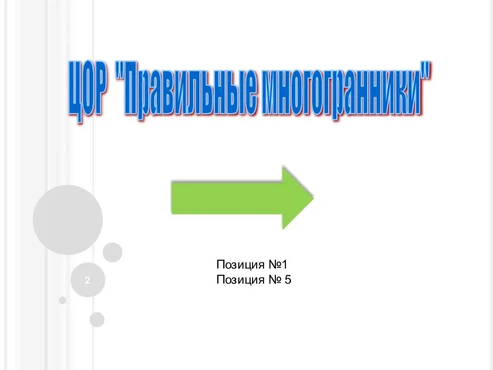 ЦОР "Правильные многогранники" Позиция №1 Позиция № 5