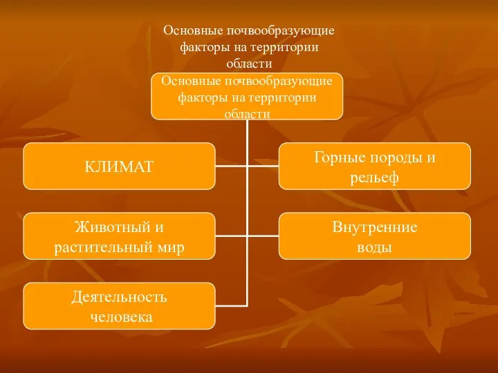 Основные почвообразующие факторы на территории области