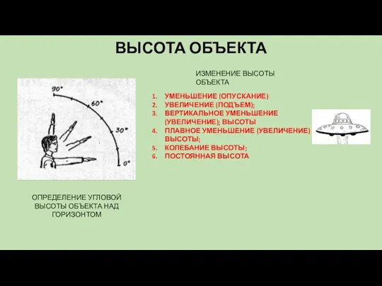 ВЫСОТА ОБЪЕКТА ОПРЕДЕЛЕНИЕ УГЛОВОЙ ВЫСОТЫ ОБЪЕКТА НАД ГОРИЗОНТОМ ИЗМЕНЕНИЕ ВЫСОТЫ ОБЪЕКТА УМЕНЬШЕНИЕ