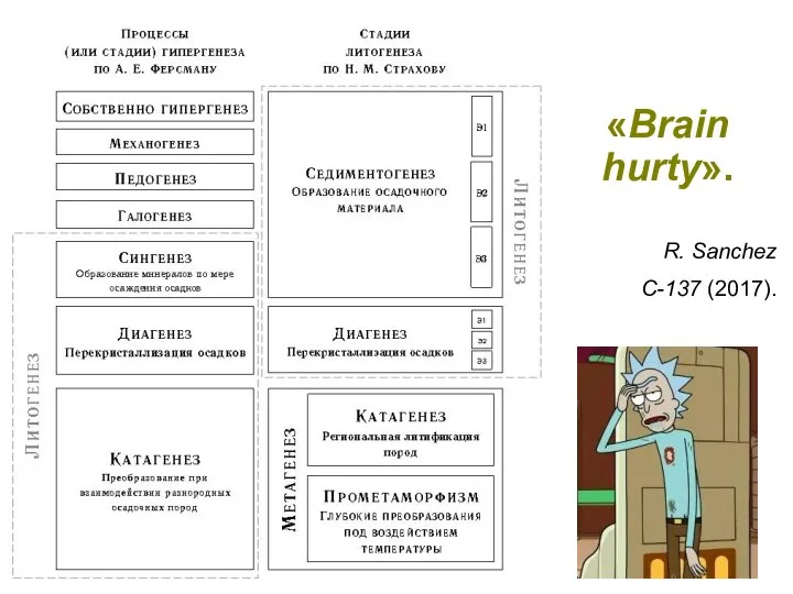 «Brain hurty». R. Sanchez C-137 (2017).