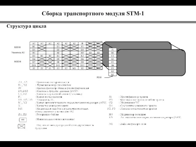 Сборка транспортного модуля STM-1 Структура цикла