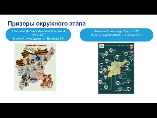 Призеры окружного этапа 2019 год 2021 год Хаванова Дарья и Моисеев Максим,