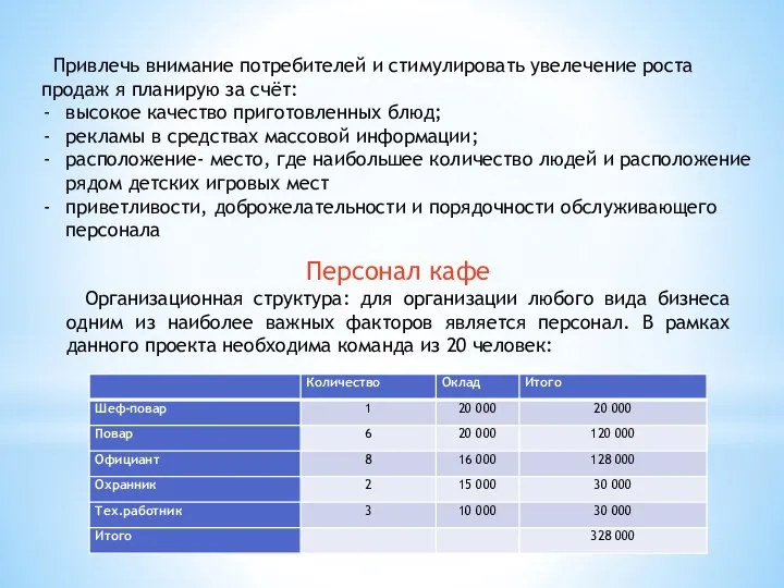 Привлечь внимание потребителей и стимулировать увелечение роста продаж я планирую за счёт: