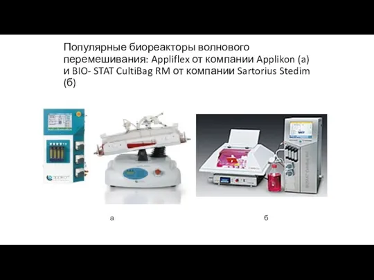 Популярные биореакторы волнового перемешивания: Appliflex от компании Applikon (a) и BIO- STAT