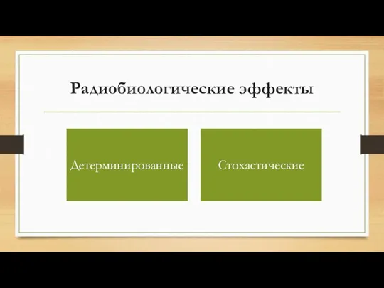 Радиобиологические эффекты