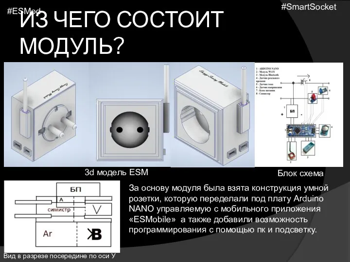 ИЗ ЧЕГО СОСТОИТ МОДУЛЬ? 3d модель ESM Блок схема Вид в разрезе