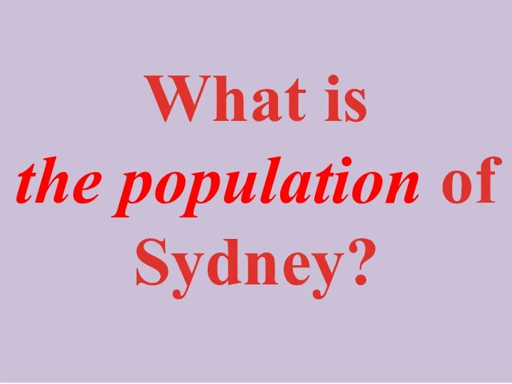 What is the population of Sydney?