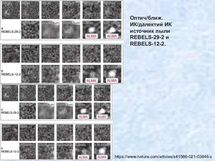 Оптич/ближ.ИК/далектий ИК источник пыли REBELS-29-2 и REBELS-12-2. https://www.nature.com/articles/s41586-021-03846-z